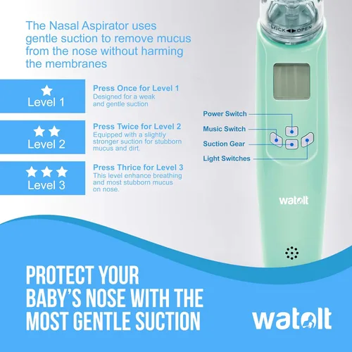 Miniatura 7 de Aspirador nasal para bebé – succión eléctrica de nariz para bebé – lechón automático para bebés – removedor de mucosidad para niños pequeños