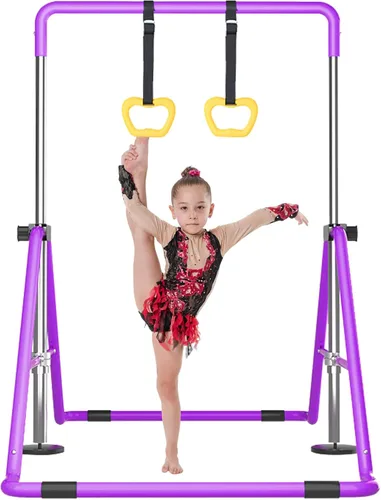 Miniatura 15 de WATBKHE Barra de gimnasia para niños, equipo de gimnasia para el hogar, altura ajustable, barra de entrenamiento de gimnasia, artículos de gimnasia