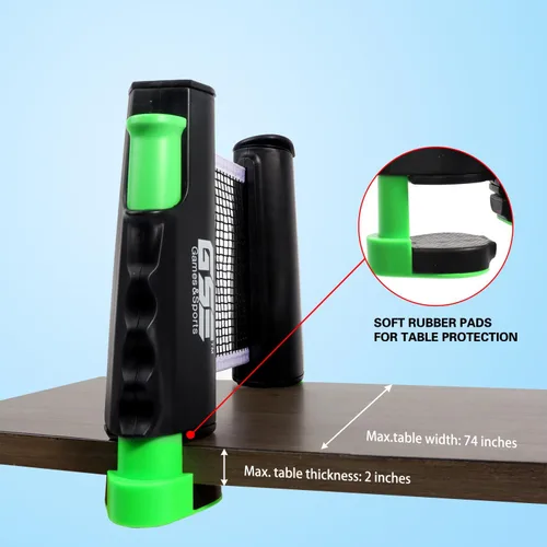 Miniatura 5 de GSE Games & Sports Expert - Red y postes de tenis de mesa retráctil Red de repuesto ajustable de Ping Pong (4 colores) Adjustable, Retractable
