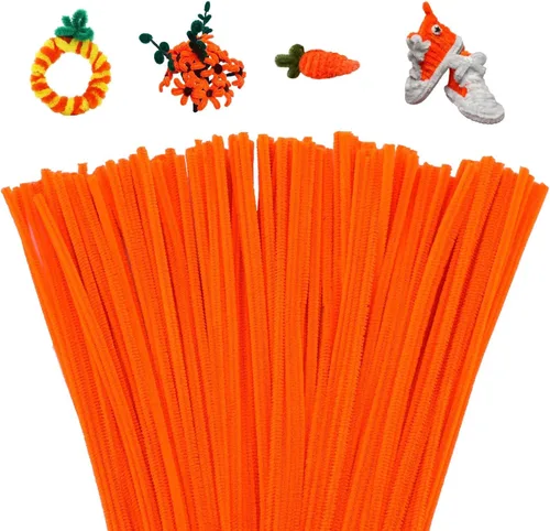 Miniatura 9 de Mnuizu - 200 limpiadores de tuberías, tallos de chenilla para manualidades, varillas esponjosas para manualidades navideñas y suministros de Rosa