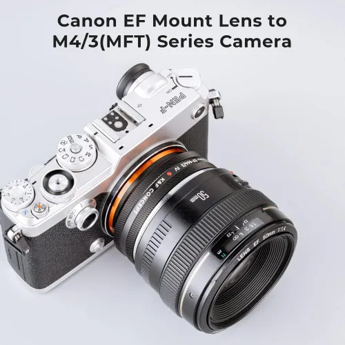 Miniatura 3 de K&F Concept Adaptador de montaje de lente EOS-M4/3 IV enfoque manual compatible con lente Canon (EF/EF-S) y cuerpo de cámara de montaje micro cuatro