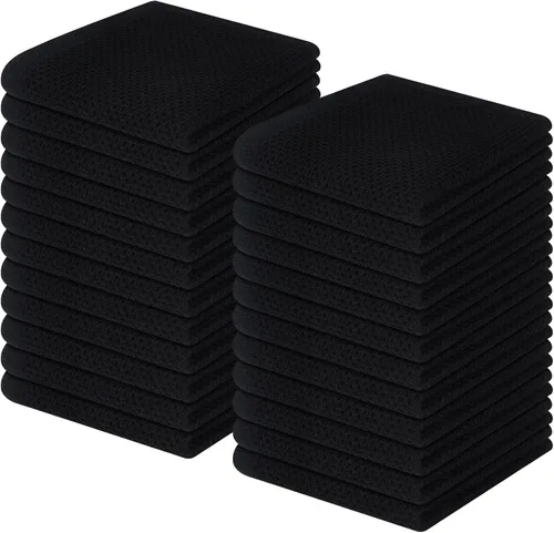 Miniatura 149 de Homaxy Paños de cocina de 100% algodón con tejido de gofre, ultra suaves, absorbentes, de secado rápido, 12 x 12 pulgadas, paquete de 6, amarillo