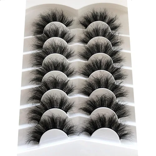 Miniatura 144 de Pooplunch - Pestañas postizas finas de visón sintético, estilo ojo de gato, naturales, cruzadas, tipo racimo, efecto 8D de volumen, tiras