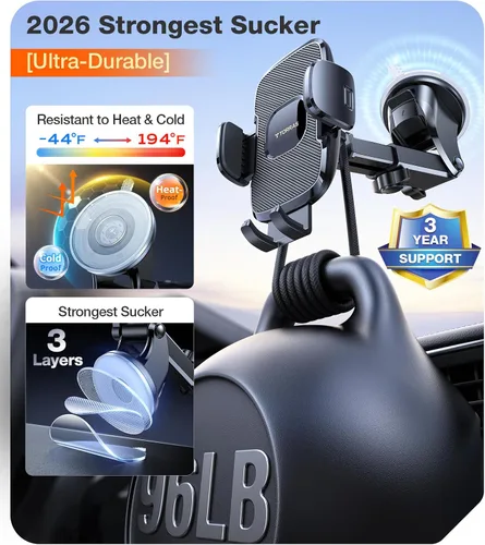 Miniatura 3 de TORRAS [Ultraduradero] Soporte universal para teléfono celular para automóvil, soporte universal para teléfono de automóvil, ventilación