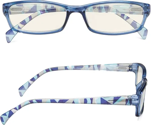 Miniatura 3 de Gafas de computadora de moda para mujer, diseño de patrones (azul, 0.00)