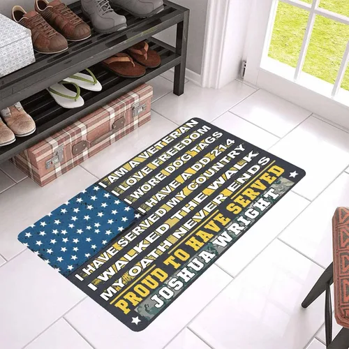 Tapete personalizado de veterano con tu nombre, tapete de veterano personalizado, regalo jubilado, alfombras decorativas de goma para exteriores,