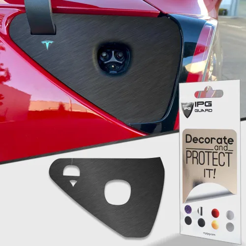 Miniatura 18 de IPG para Tesla - Calcomanías adhesivas de envoltura de puerto de carga, emblema para bricolaje, personaliza el modelo 3-Y (rosa)