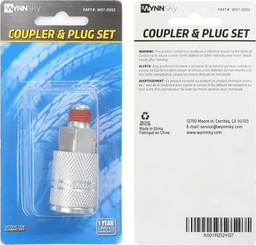 Miniatura 5 de Juego de acopladores de aire industrial, tamaño del cuerpo de 3/8 pulgadas, tamaño de rosca macho NPT de 1/4 pulgadas, accesorios de manguera