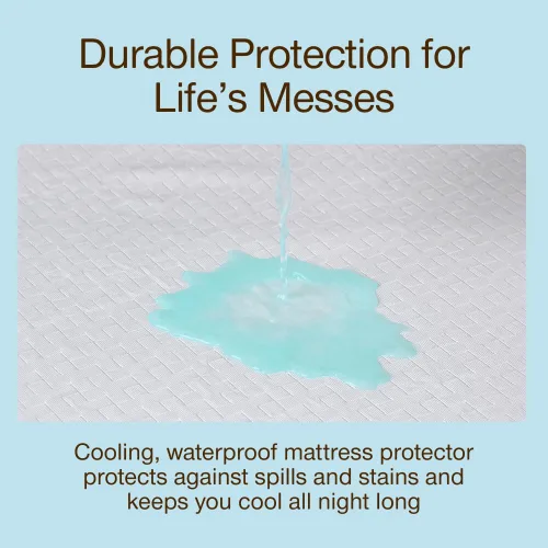 Miniatura 4 de Coop Home Goods Protector de colchón impermeable ultra fresco, tamaño individual, protector de colchón refrescante, lavable a máquina, funda de cama