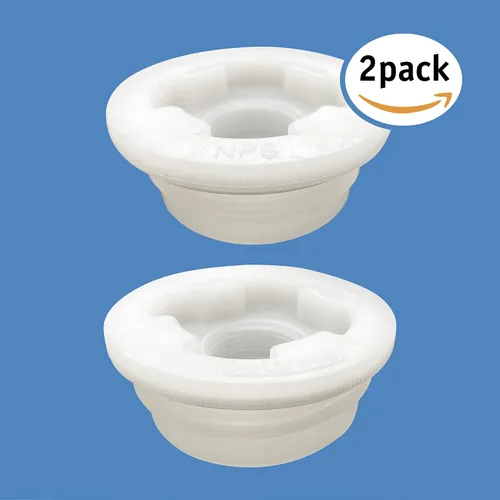 Miniatura 2 de Bung Cap 2" con combo Knock Out de 3/4", 2 piezas (1 rosca de contrafuerte y 1 rosca NPT) se adapta a tambor de plástico de 15, 30, 55 galones