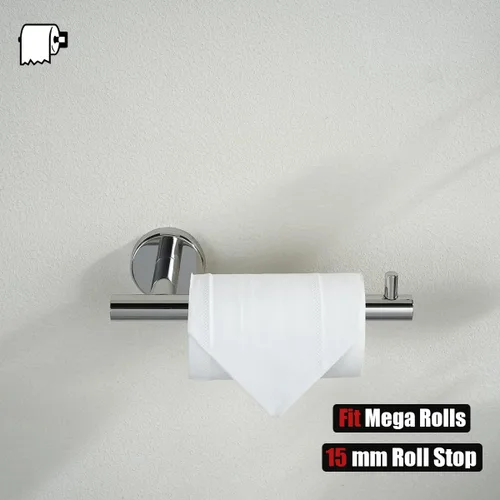 Miniatura 8 de JQK BAS165-CH - Juego de accesorios de baño cromados, 5 piezas, soporte de pared cromado pulido, incluye toallero de 24 pulgadas, anillo de toalla