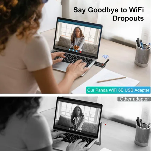 Miniatura 3 de Panda Wireless® PAU0F AXE3000 Tri Band (2.4/5 / 6 GHz) WiFi 6E USB 3.0 Adaptador - Windows 10/11, Zorin, MX Linux, EndeavourOS, Mint, Ubuntu