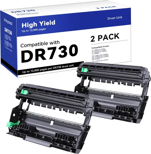 iNKPAD DR730 Unidad de tambor compatible de reemplazo para unidades de tambor DR-730 para usar con impresoras MFC-L2710DW MFC-L2750DW HL-L2390DW