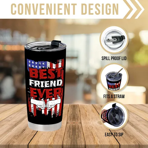 Miniatura 2 de Regalo para un amigo – Vaso de acero inoxidable con la bandera estadounidense de 20 onzas para hombres – Regalo de cumpleaños para hombres – Regalos