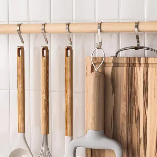 Miniatura 6 de Paquete de 10 Ganchos Planos en S - Ganchos en S de Acero Inoxidable Resistentes de 3 Pulgadas para Colgar Ollas, Sartenes, Plantas, Tazas de Café