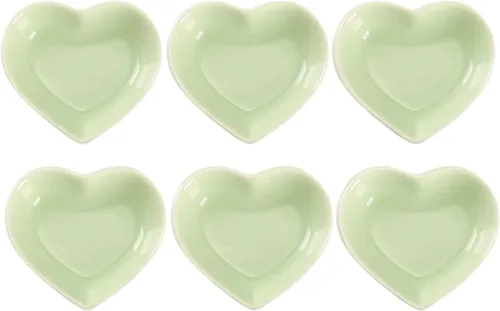 Miniatura 12 de WHJY Blue Love - Cuenco lateral de cerámica azul en forma de corazón, cuenco lateral de porcelana contemporánea, platos para condimentos, platos