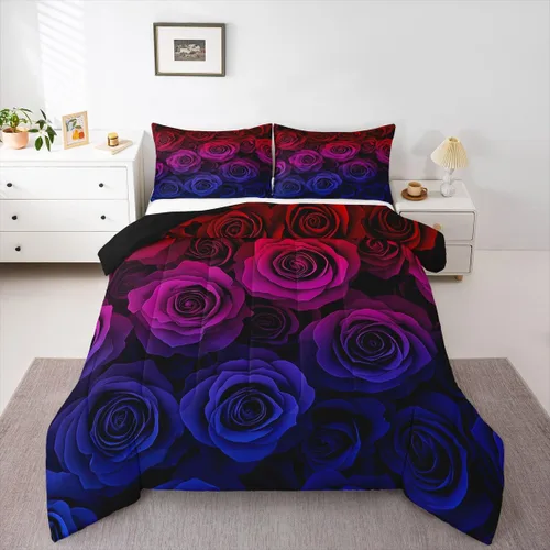 Miniatura 16 de Erosebridal Juego de edredón de corona King y Queen, juego de ropa de cama para parejas adultos, mujeres y hombres, juegos de edredón para boda, San