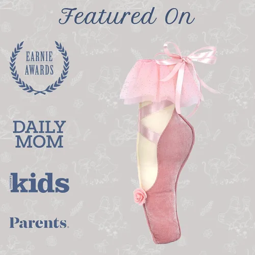 Miniatura 5 de MON AMI Decoración de Acento de Zapatilla de Ballet – 14" Almohada de Zapato de Ballet de Felpa Rosa para Guardería, Habitación de Niños