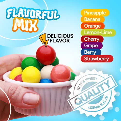 Miniatura 4 de Gumballs para niños, bolas de goma de mascar surtidas envueltas individualmente, caja de regalo de 8 onzas, goma de mascar para niños, bolas de goma