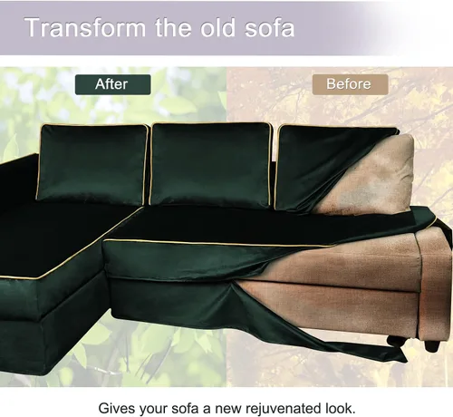 Miniatura 6 de IKEA Friheten - Funda de sofá cama para sofá cama pequeño, fundas de sofá para sala de estar con cojín y fundas de almohada (S-12, diván derecho)