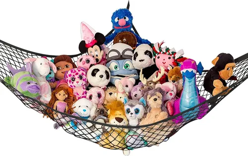 Miniatura 7 de Lilly's Love Hamaca para animales de peluche, organizador colgante de esquina, almacenamiento de juguetes, red de almacenamiento de animales