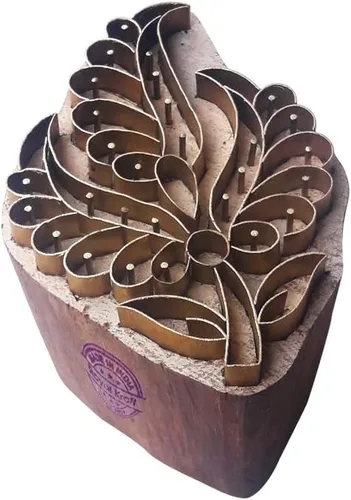 Miniatura 9 de Sello de Arcilla de Madera con Patrón de Loto de Latón para Impresión Rural BSCtag001