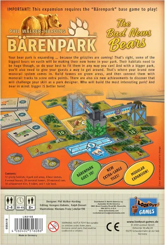 Miniatura 2 de Barenpark Bad News Bears - Expansión del juego de mesa Juego de estrategia Divertido juego de rompecabezas con temática de animales de zoológico