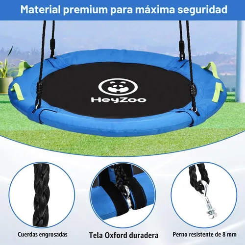 Miniatura 3 de HeyZoo Columpio de Árbol, Columpio de Platillo Volador de 102 cm para Niños, Capacidad de Peso de 406 kg, con Correas Ajustables para Colgar