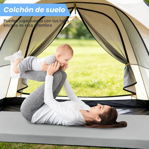 Miniatura 7 de CYMULA Almohadilla de Colchón de Espuma Viscoelástica para Acampar, Almohadilla para Dormir de 3 Pulgadas para Acampar, Base Antideslizante Inferior