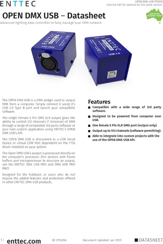 Miniatura 6 de Enttec Open DMX USB 70303 Interfaz de Iluminación - Código Abierto/Solo Hardware - Modelo de Nivel de Entrada