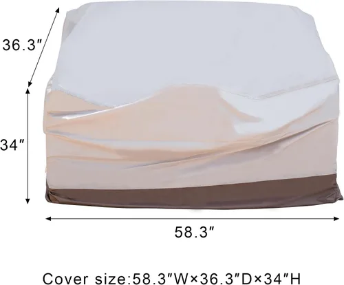 Miniatura 2 de ovios Fundas para muebles de patio, funda impermeable para sillas de sofá seccional, sofá biplaza otomana, sofá o mesa de uso general, 58.3 pulgadas