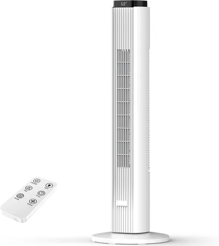 Miniatura 8 de Ventilador de torre de 36 pulgadas para dormitorio, velocidad de 23 pies/s, ventiladores oscilantes de pie para habitación con 6 velocidades, 4