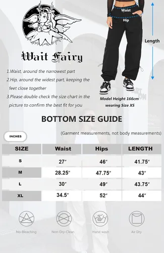 Miniatura 7 de Waitfairy Pantalones de paracaídas para mujer, pantalones cargo holgados con bolsillos