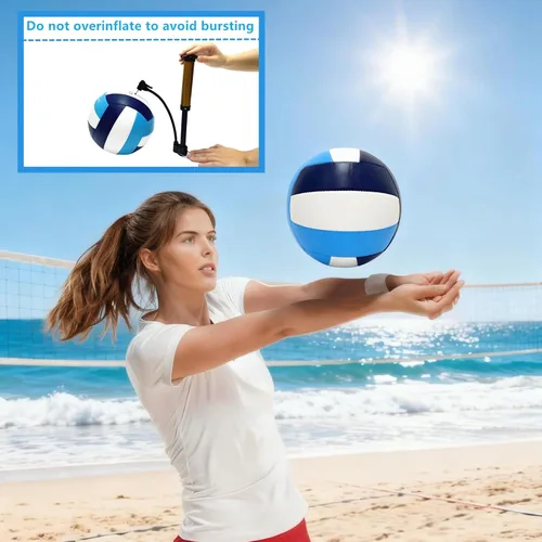 Miniatura 3 de Official Size 5 Volleyball Balls, Waterproof Soft Bulk Recreational Volley Balls with Pump and Net Bag for Beach Pool Sand Training for Beginner