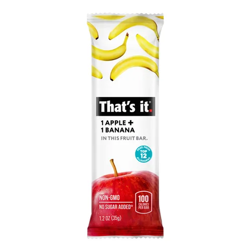 Miniatura 3 de That's it - Barra de fruta real 100% natural de manzana + plátano, el mejor aperitivo vegano con alto contenido de fibra, sin gluten, paleo