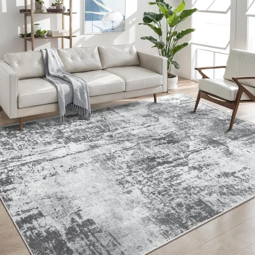 Miniatura 78 de Ciicool Alfombra de pasillo lavable de 2 x 6, alfombra moderna abstracta para pasillo, antideslizante, delgada, ligera, con estampado gris marino