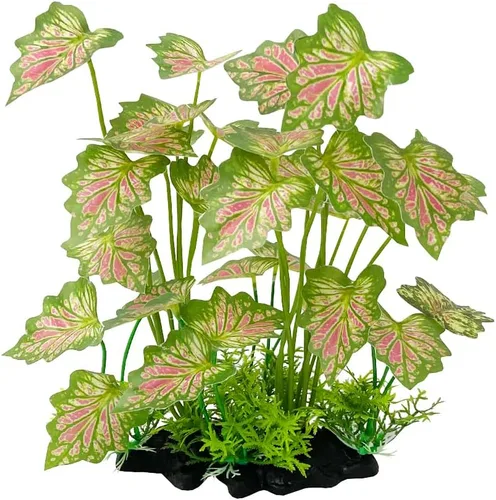 Miniatura 8 de Aquarium Plant Fish Tank Decoration Small Plastic Artificial Plant Goldfish Fish Hide (Rainforest Leafs-Pink-Height-Set) (Green/Yellow-2pcs-Set)