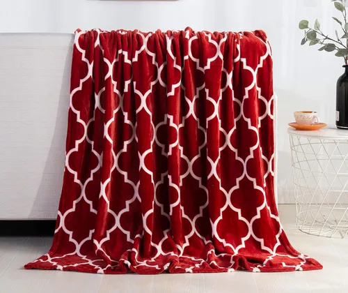 Miniatura 45 de Valerian Manta de Navidad de Terciopelo de Lujo Ultra Suave al Tacto Suave, Cálida, Acogedora Manta/Frazada de Forro Polar con Estampado