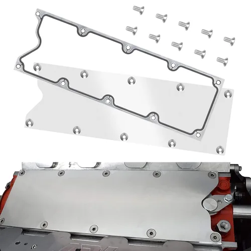 Miniatura 7 de LS Gen 3 Valley - Placa de cubierta con junta y sellos de perfil bajo, sensor de golpe de aluminio para LSX LS1 LM7 LR4 LQ4 LS6 L59 LQ9 LM4 L33