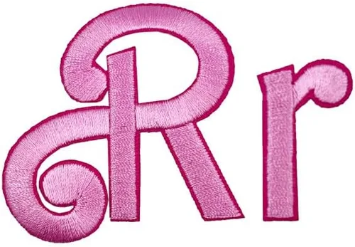Miniatura 27 de Letras cursivas rosa bordadas, parches para planchar, apliques para ropa, vestido, sombrero, vaqueros, costura, alfabeto, letra (Aa-Zz), accesorio Bb