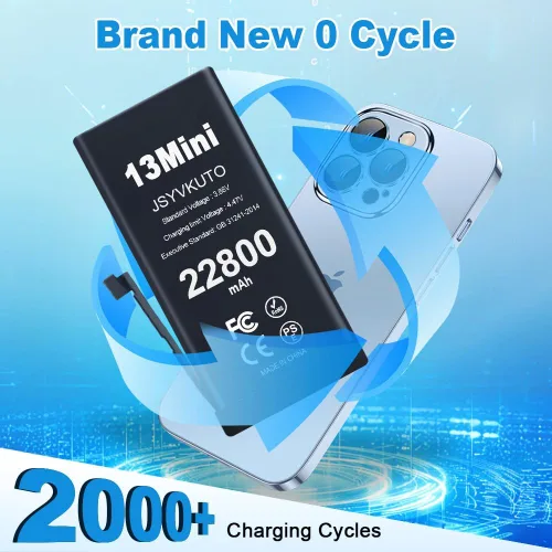 Miniatura 5 de Batería de 22800 mAh para iPhone 13 Mini, nueva batería de repuesto de 0 ciclos mejorada de mayor capacidad para iPhone 13 Mini con juego completo