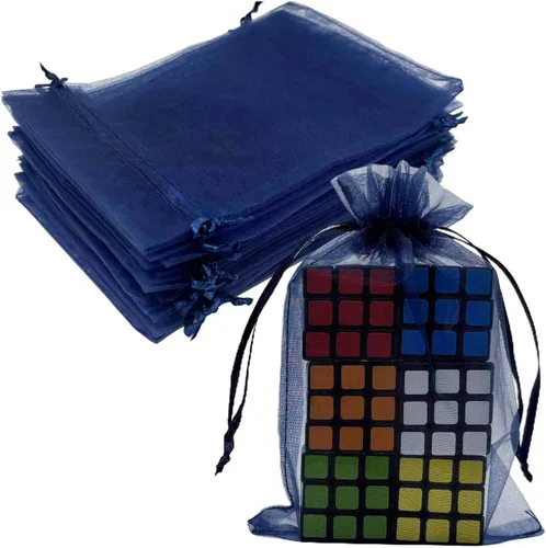 Miniatura 29 de Paquetes de 50 bolsas de organza de regalo de 4 x 6 pulgadas, cordón negro a granel para baby shower, Navidad, cumpleaños de profesores, recuerdos