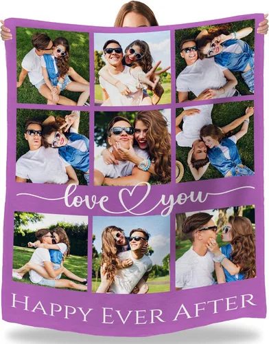 Miniatura 32 de Artsadd Manta personalizada con fotos, nombre, fotos personalizadas, regalos personalizados para adultos, mamá, papá, hija, bebé, mejor amigo