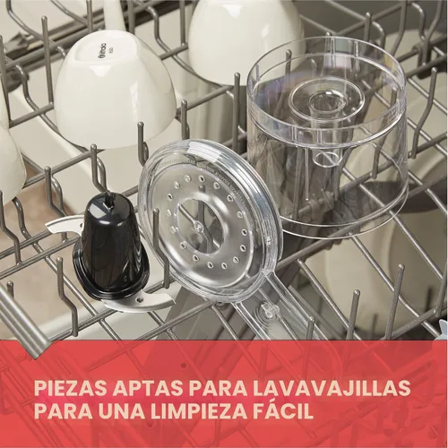Miniatura 6 de Picador eléctrico Black + Decker HC306 1 y 1/2 tazas con un solo toque, color blanco, Capacidad de 1.5 tazas con ensamble mejorado y tapa, Negro