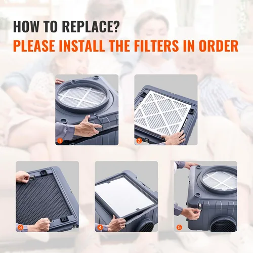 Miniatura 5 de VEVOR Filtro de aire HEPA, repuesto de filtro de aire de 16 x 19 pulgadas, filtros de etapa 3 de alta eficiencia compatibles con BlueDri y VEVOR