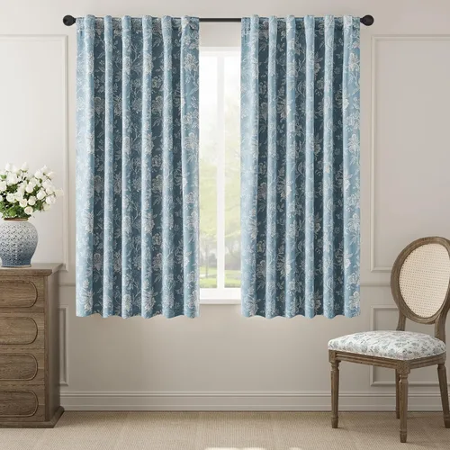 Miniatura 34 de jinchan Cortinas Opacas Florales para Dormitorio, 63 Pulgadas de Largo Cortinas Opacas con Estampado de Flores, Estilo Campo Francés con Pestañas