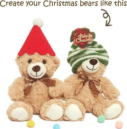 Miniatura 6 de Paquete de 5 osos de peluche a granel, juguetes de peluche, regalo para niños y novias, osos de peluche de 13.5 pulgadas para Navidad, San Valentín