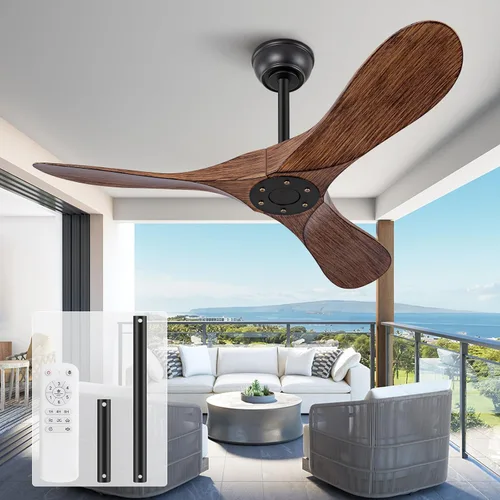 Miniatura 8 de Ventilador de techo negro de 36 pulgadas, 6 velocidades, motor de CC silencioso reversible, 3 aspas ABS, diseño moderno sin luz, control remoto