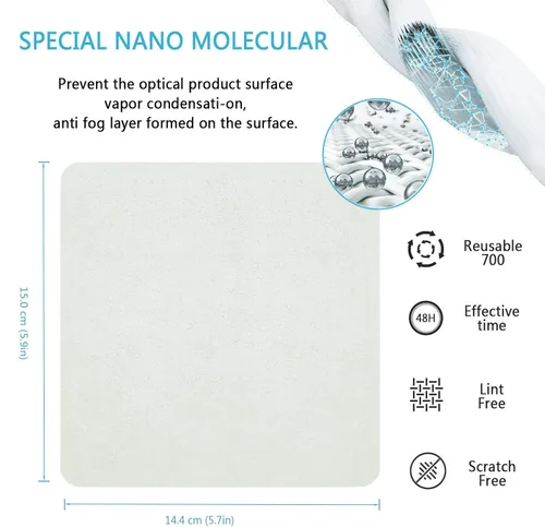 Miniatura 2 de LifeArt Paño antivaho para lentes, paño de limpieza de microfibra para pantalla, gafas y máscaras de esquí, nano tecnología, reutilizable 700 veces