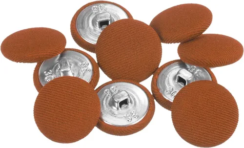 Miniatura 81 de HARFINGTON 10 botones de tela de 24L cubiertos de tela de 0.59 pulgadas, vástago de metal, botones de costura redondos para trajes, blusas de Azul